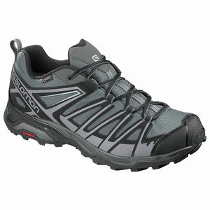 Pánske Turistické Topánky Salomon X ULTRA 3 PRIME GTX Čierne/Siva/Olivovo Zelená,238-68694